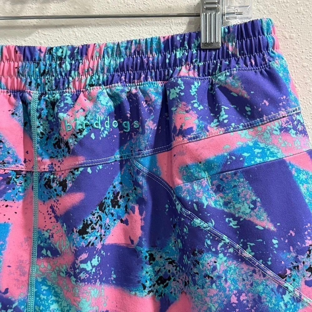Birddogs Size XL Long Neon Retro Baysiders Lined Shorts Athletic Gym Performance